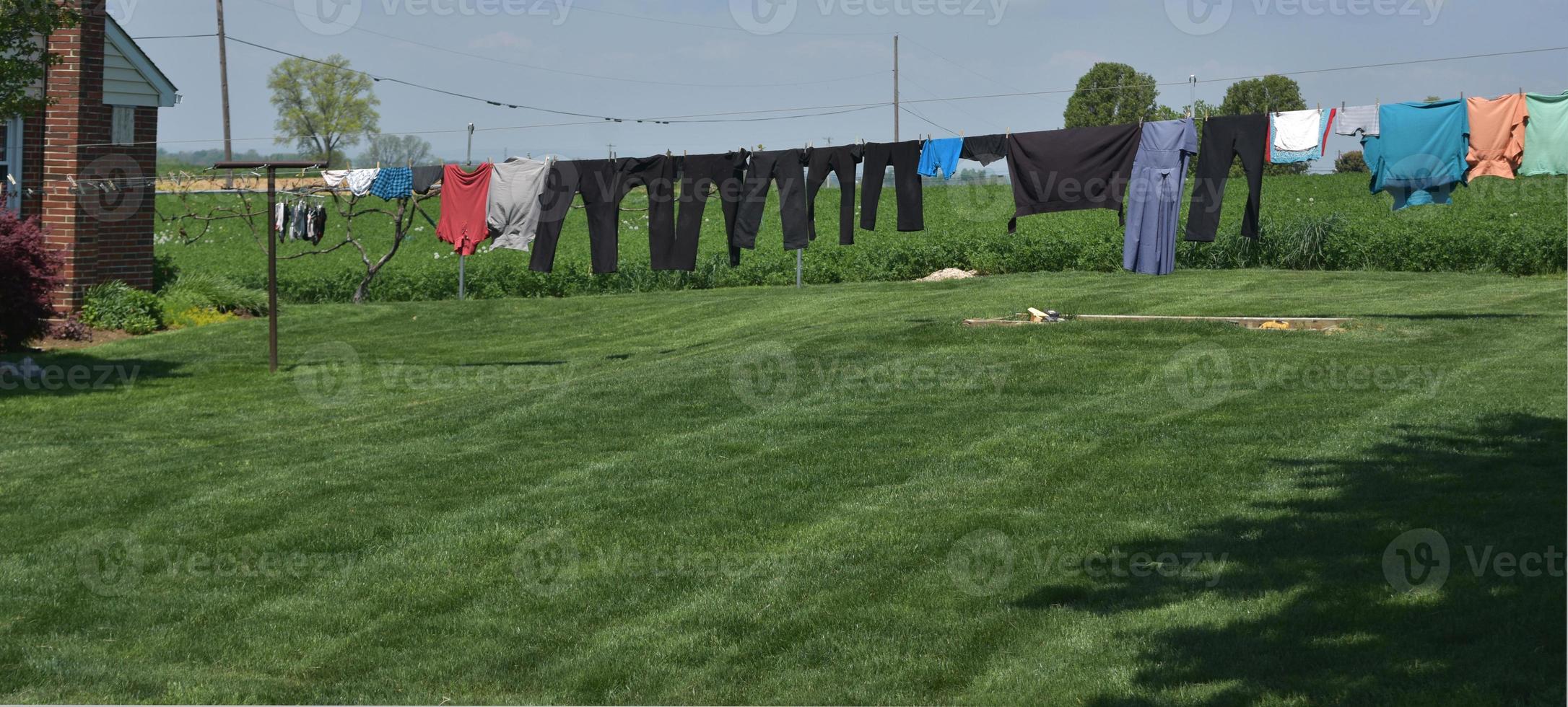 Corde à linge avec linge suspendu pour sécher en Pennsylvanie photo