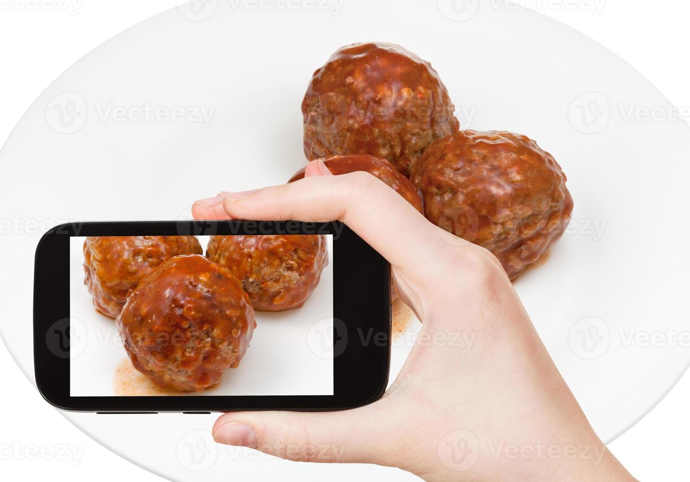 photographies touristiques de trois boulettes de viande photo