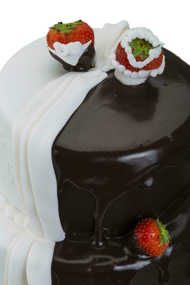 vue de plat de gâteau de mariage photo