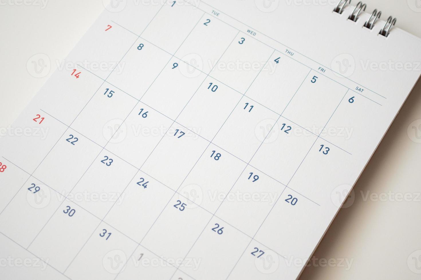 calendrier page date arrière-plan planification d'entreprise rendez-vous concept de réunion photo