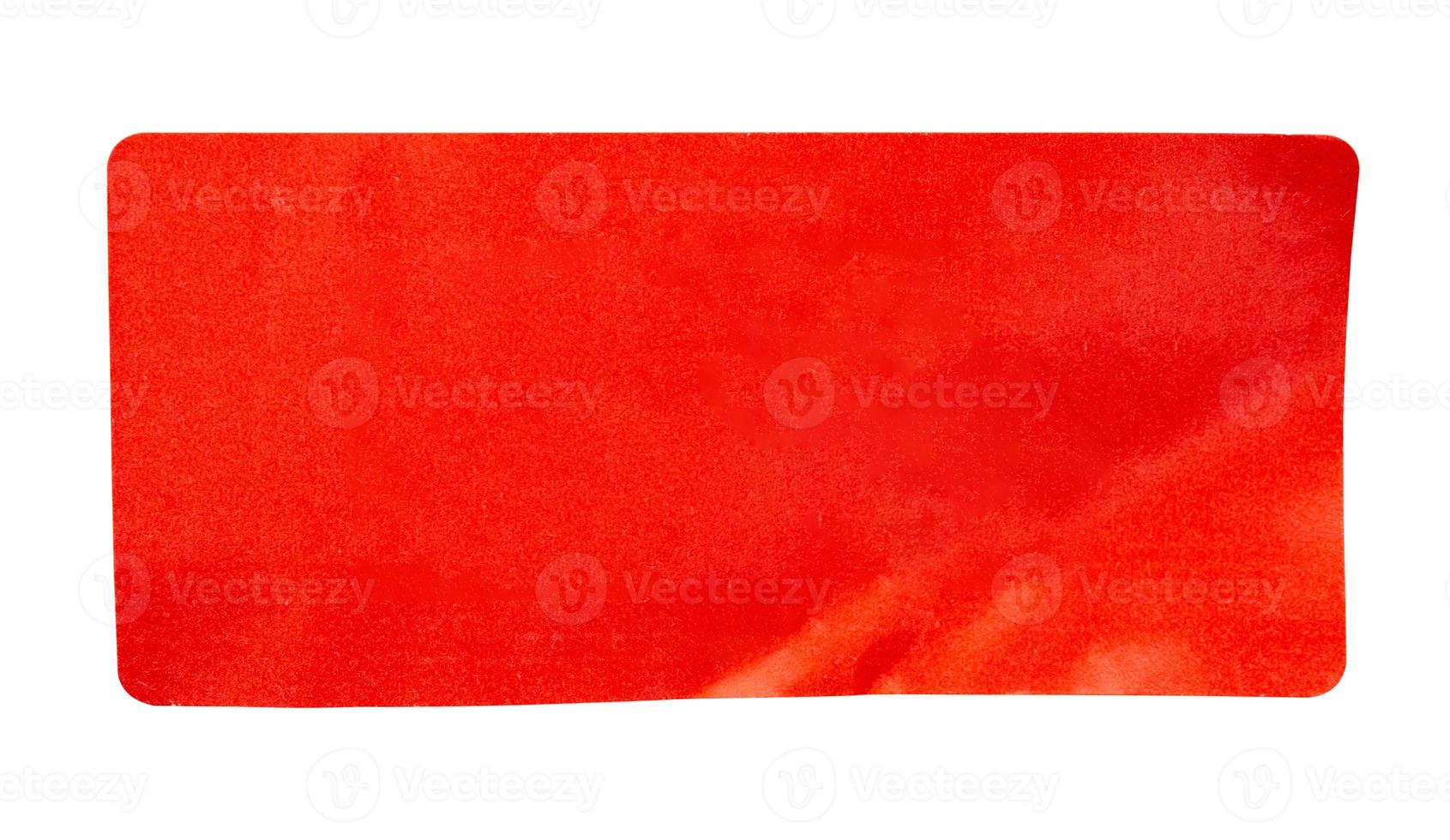 Étiquette autocollante papier rouge isolé sur fond blanc photo