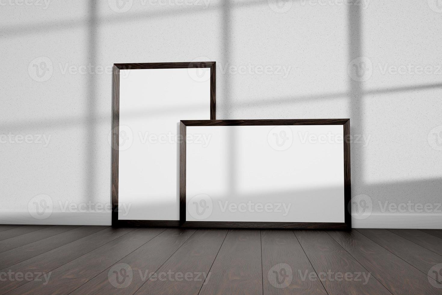 maquette de cadre en gros plan dans le fond intérieur de la maison, style boho, rendu 3d photo