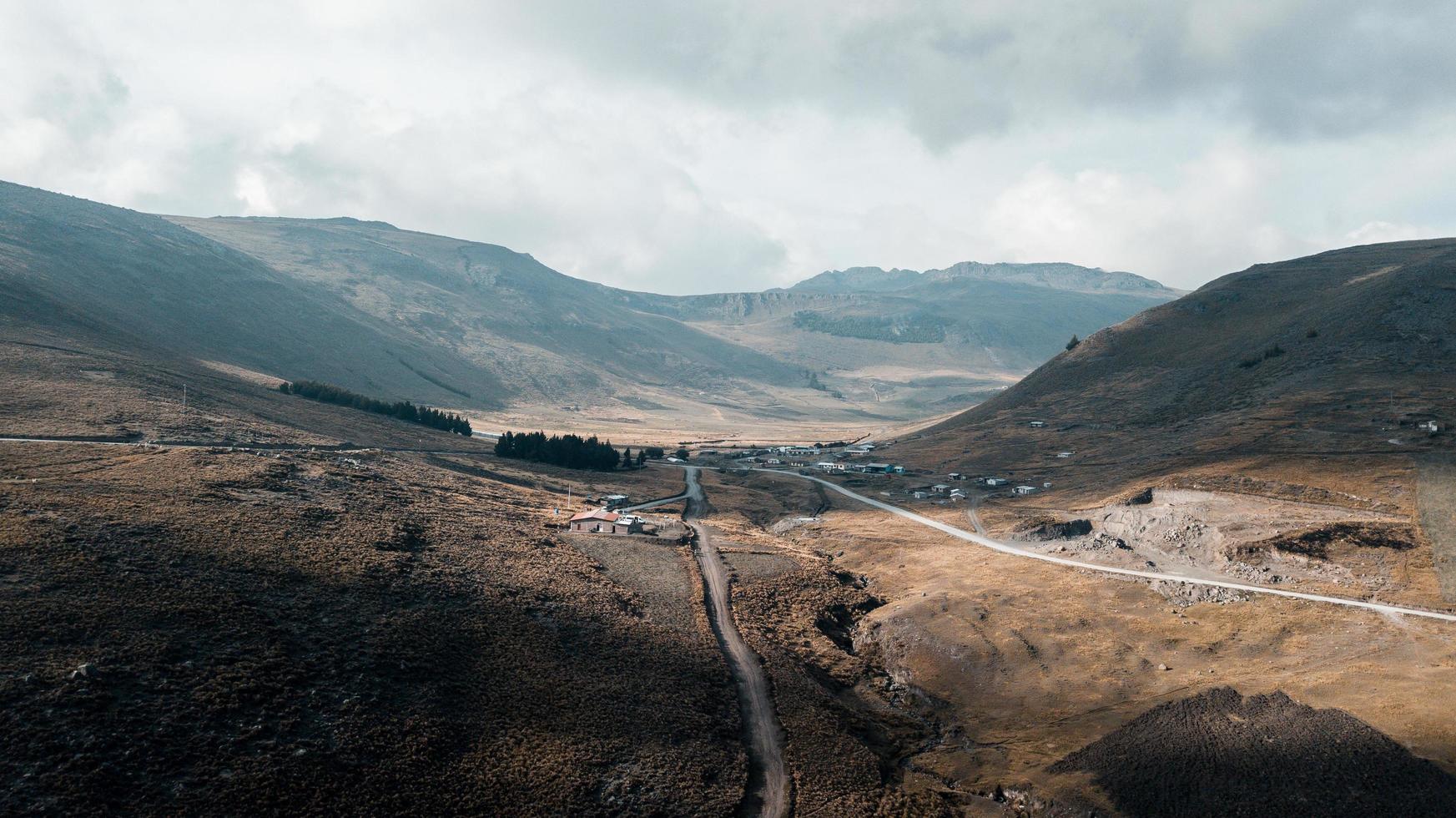 route dans une vallée de montagne photo