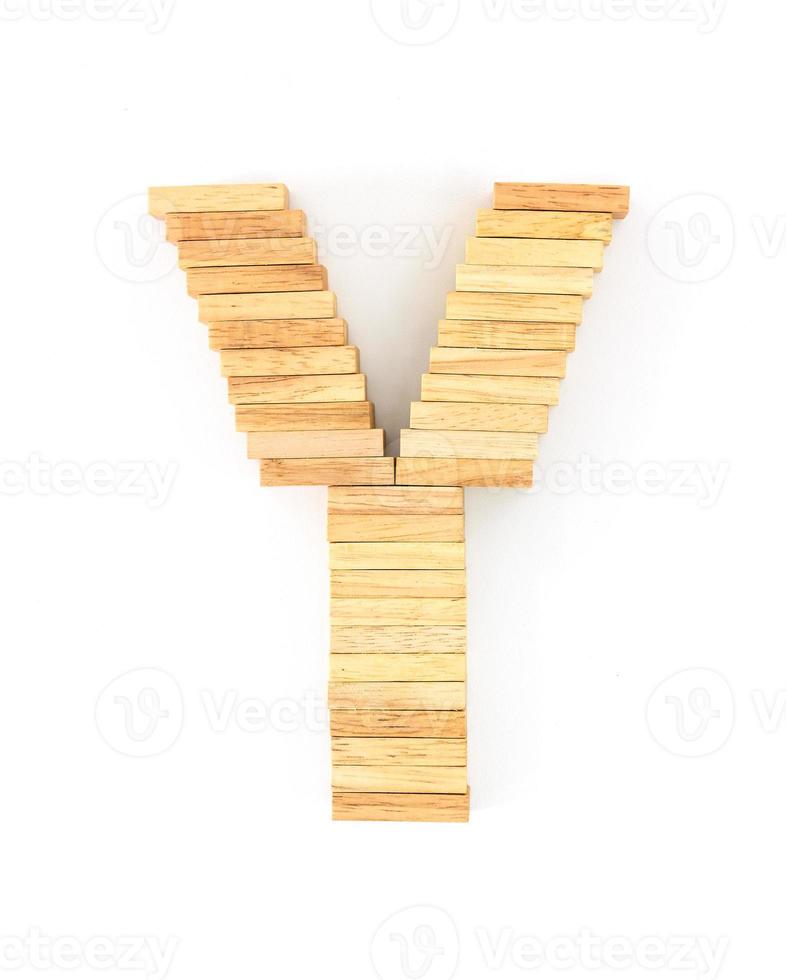 alphabet domino en bois, y photo