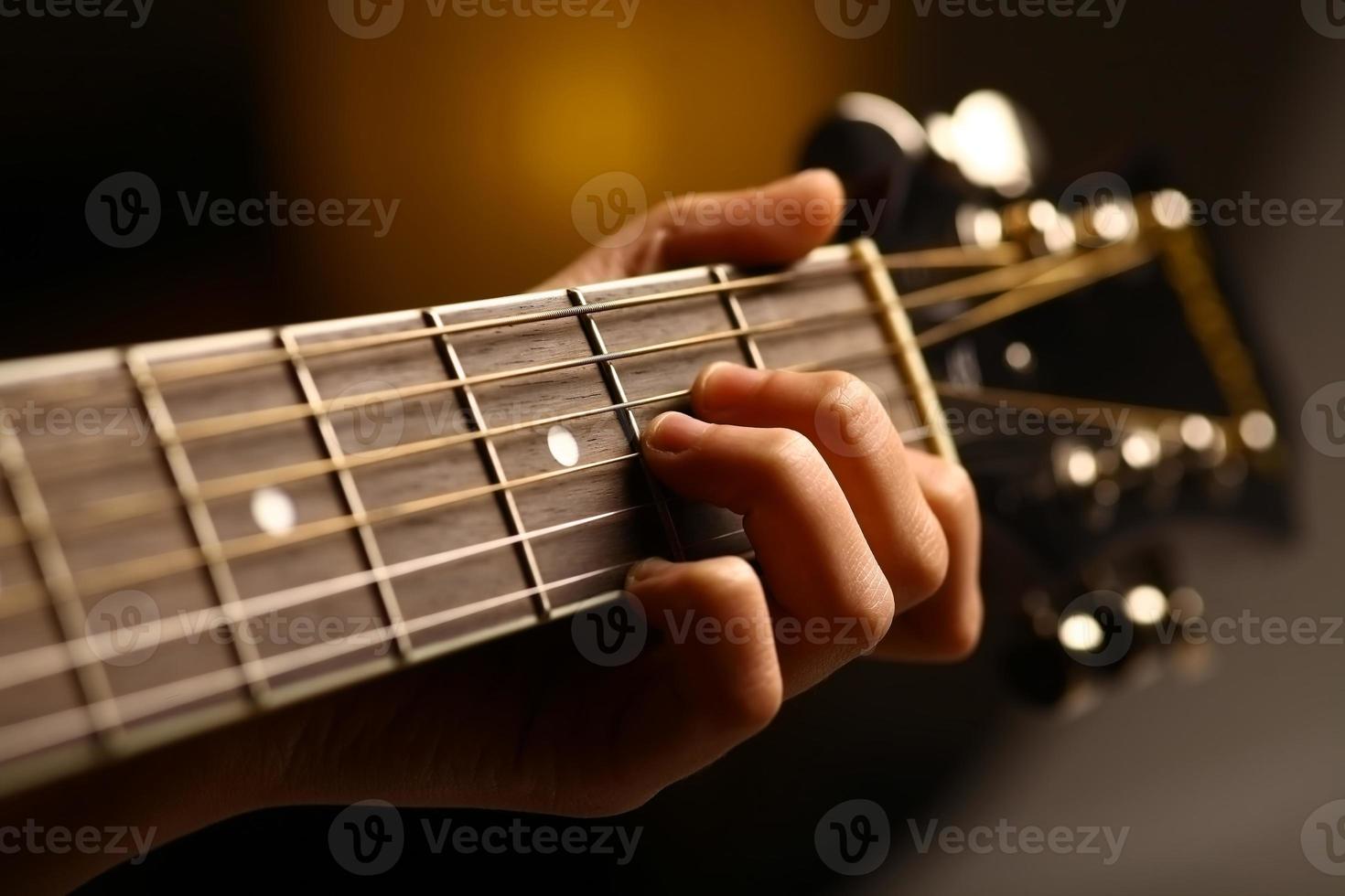 détail de la guitare acoustique photo