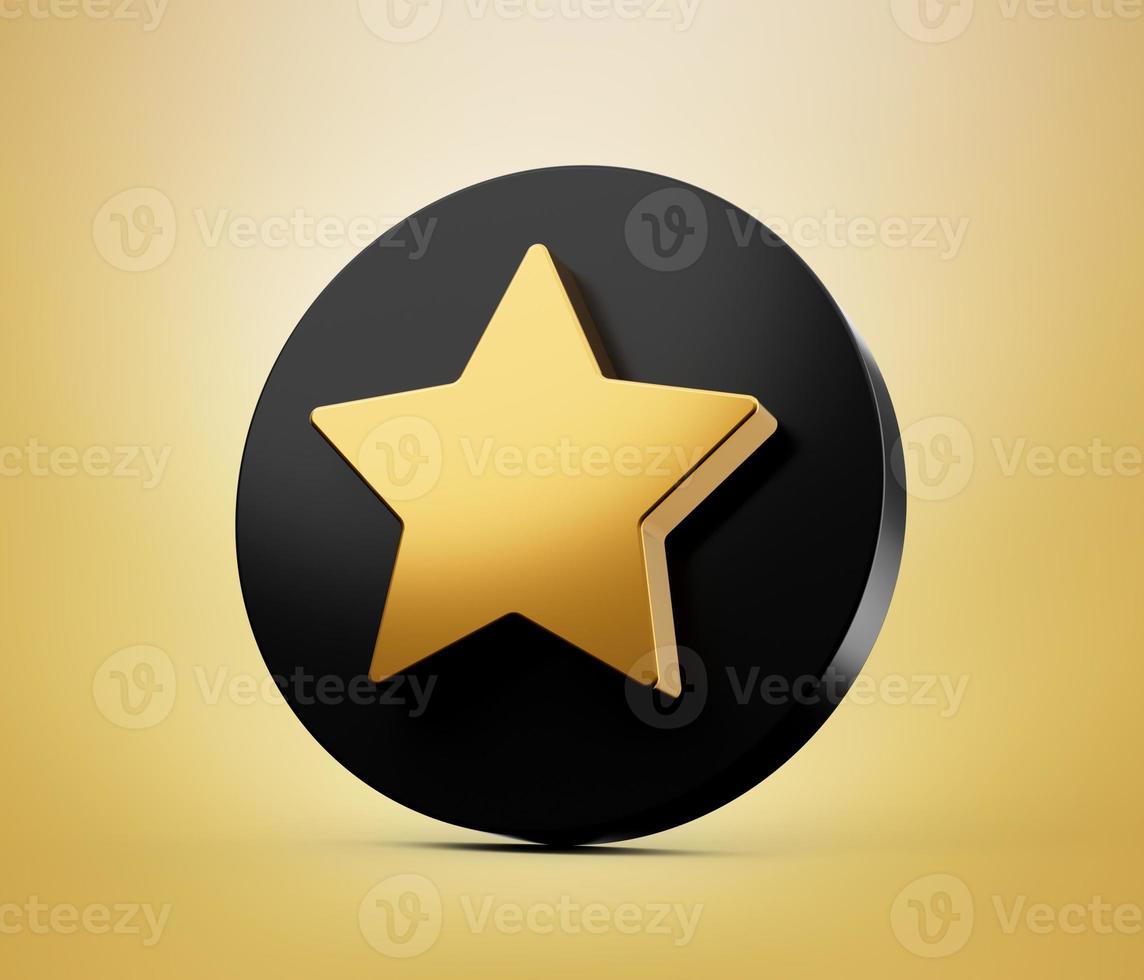 un symbole d'étoile d'or du service d'examen illustration 3d photo