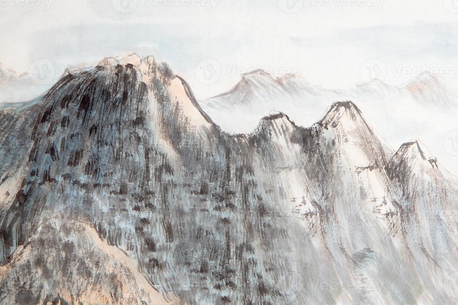 peinture traditionnelle chinoise, montagne photo