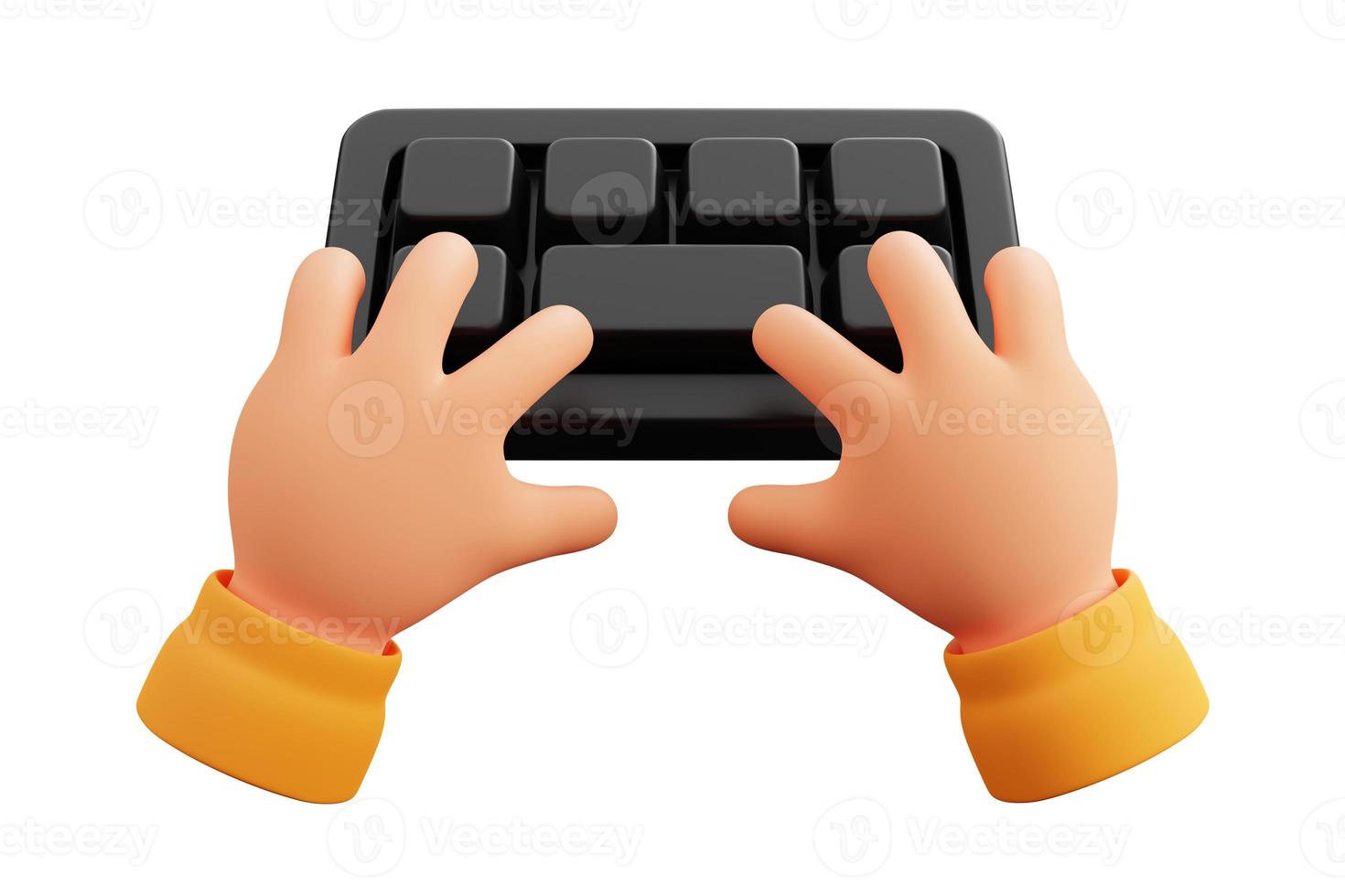 la main tapant un clavier illustration 3d photo