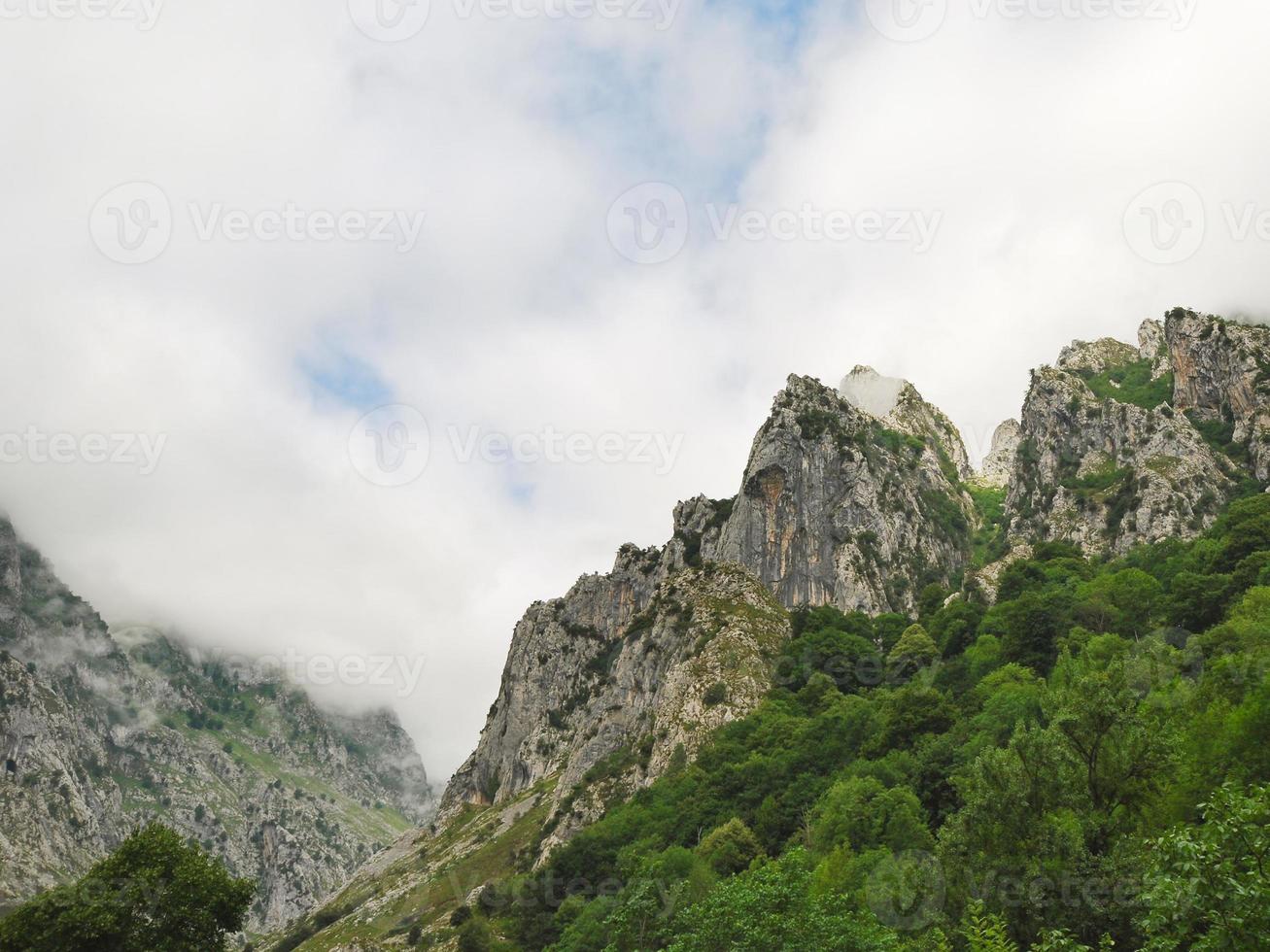 Rochers dans le parc national de montagne picos de europa photo