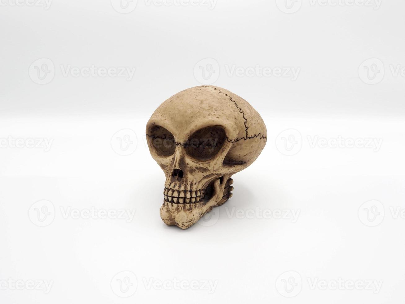 modèle de jouet de crâne extraterrestre fabriqué à partir de plastique racin à la main photo