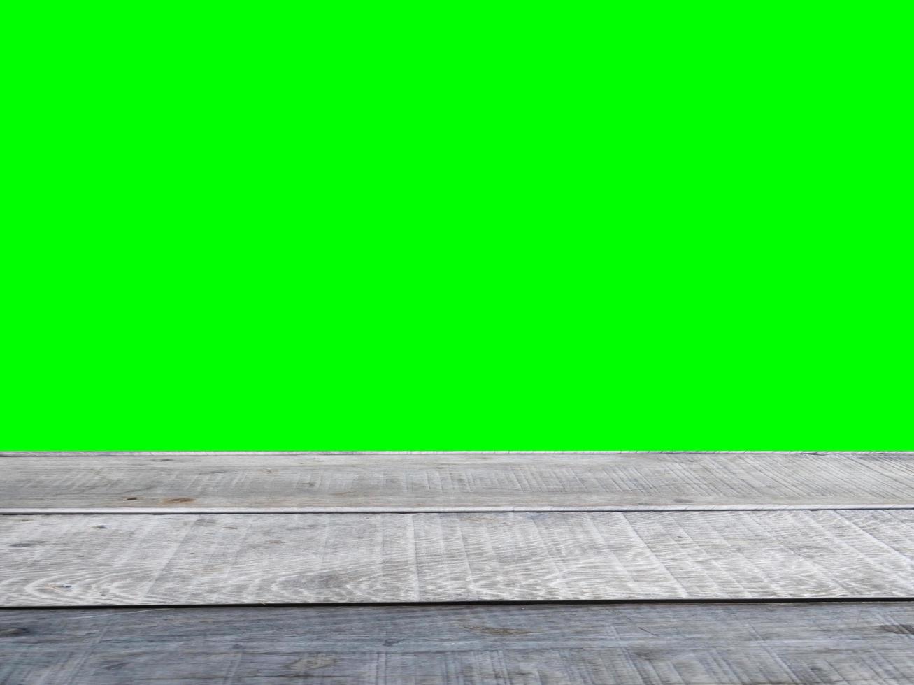 étagère planche écran vert arrière-plan écran vert gris table en bois concept exposition publicité produit photo