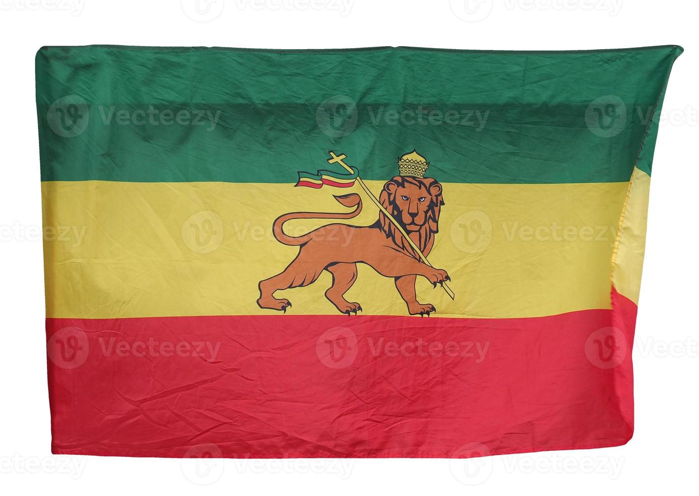 Drapeau impérial de l'Ethiopie isolé sur blanc photo