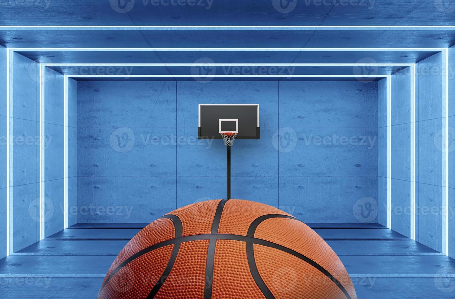 terrain de basket intérieur avec ballon de basket. rendu 3D 13393045 Photo  de stock chez Vecteezy