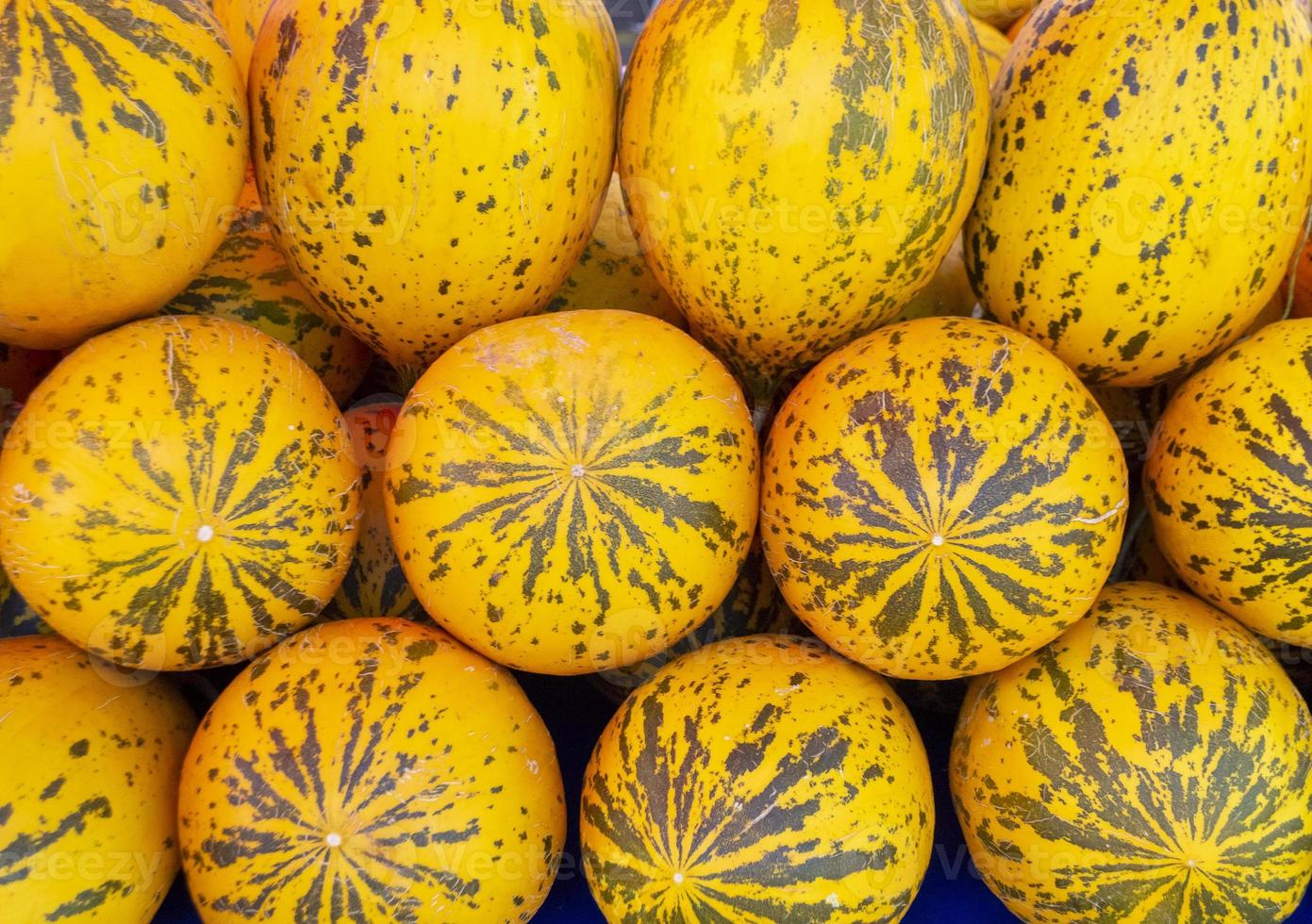fond de délicieux melons turcs jaunes photo
