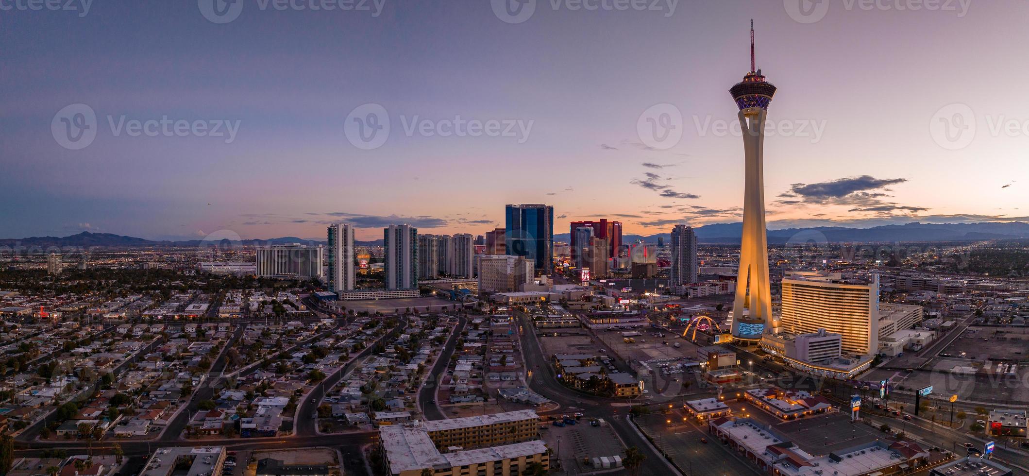 vue aérienne panoramique du Strip de Las Vegas. photo