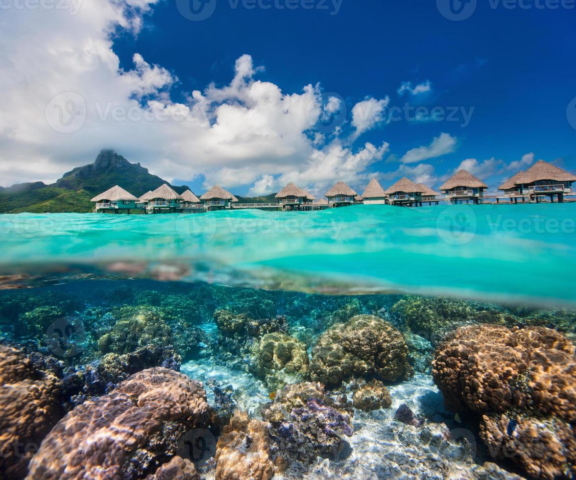Polynésie française au-dessus et sous l'eau photo