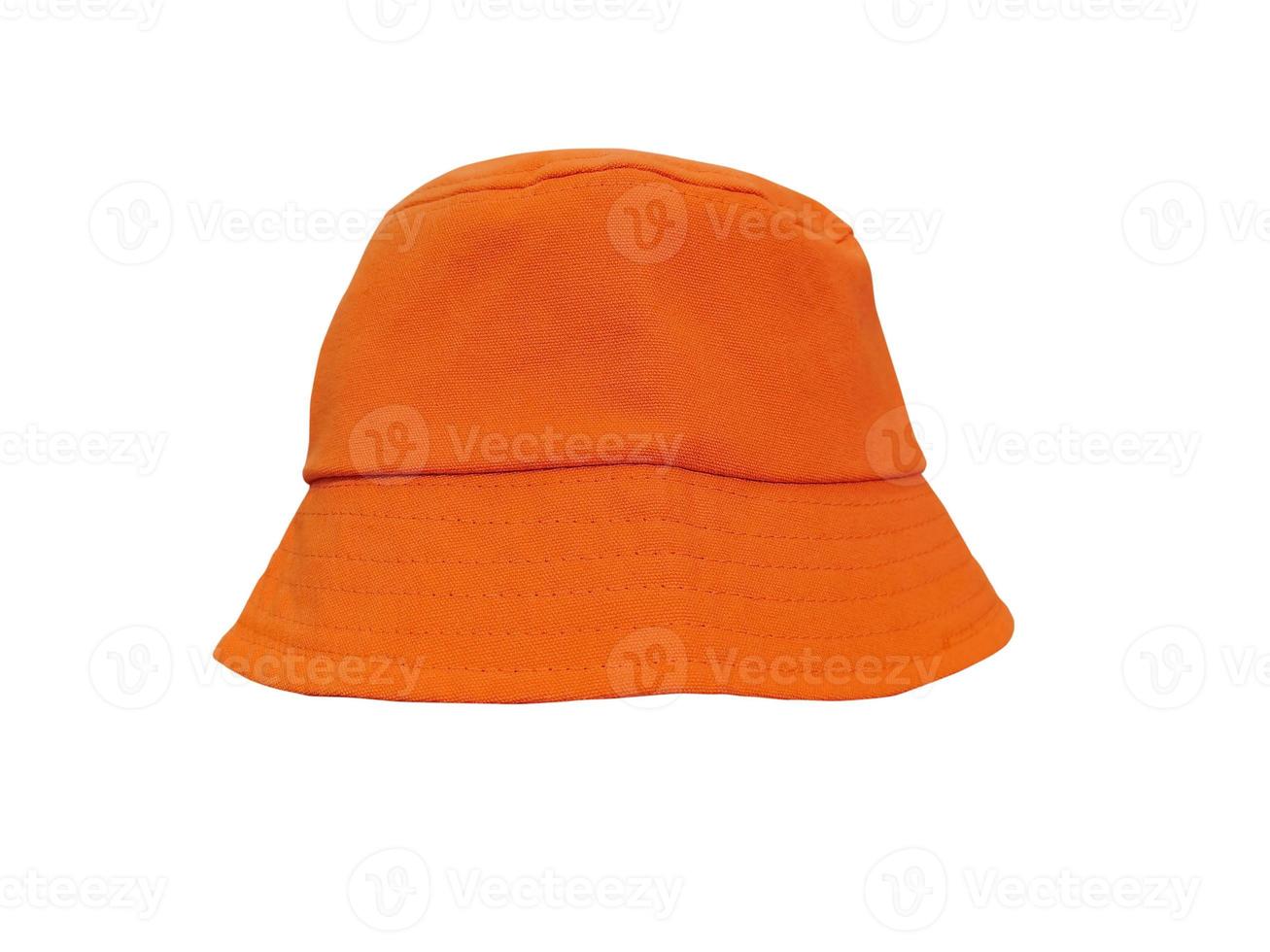 Chapeau de seau orange isolé sur blanc photo