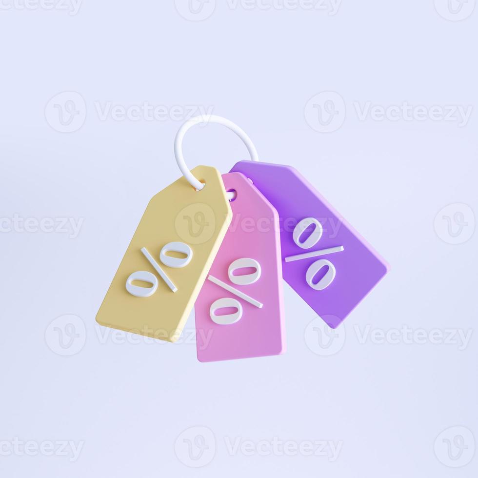 objets de coupon de rendu 3d, icônes simples liées aux finances photo