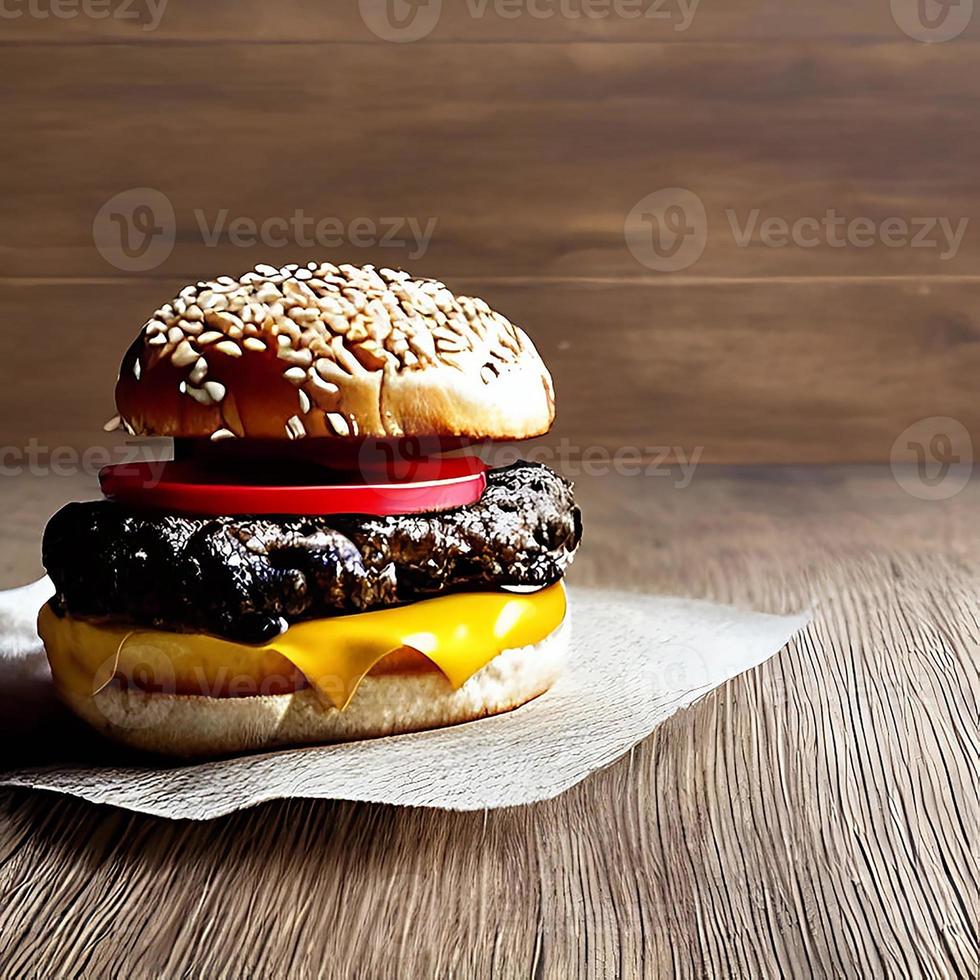délicieux hamburger maison frais et gastronomique. photo