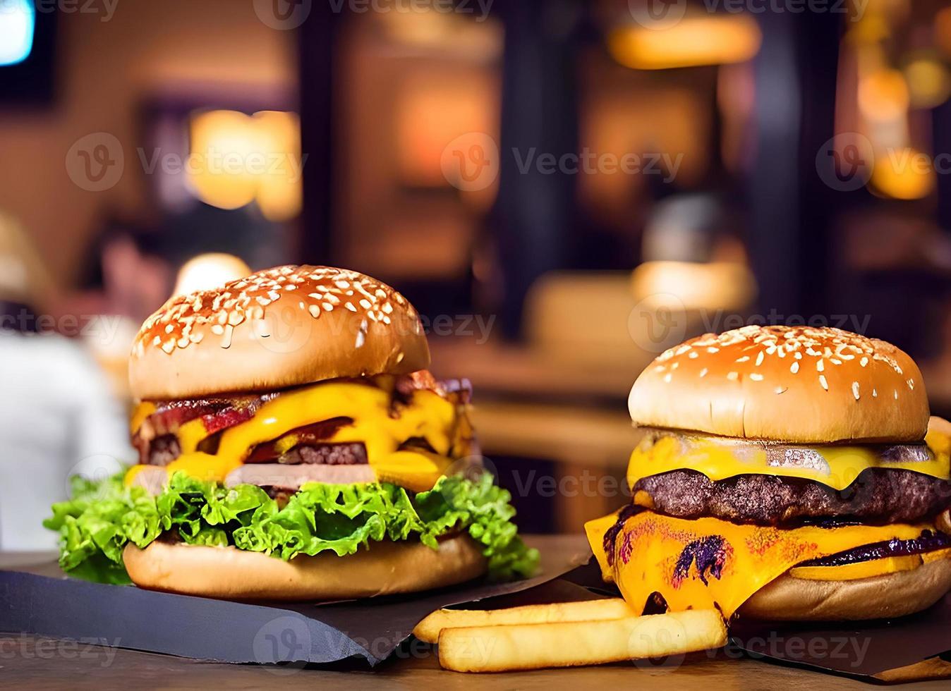 délicieux hamburger maison frais et gastronomique. photo