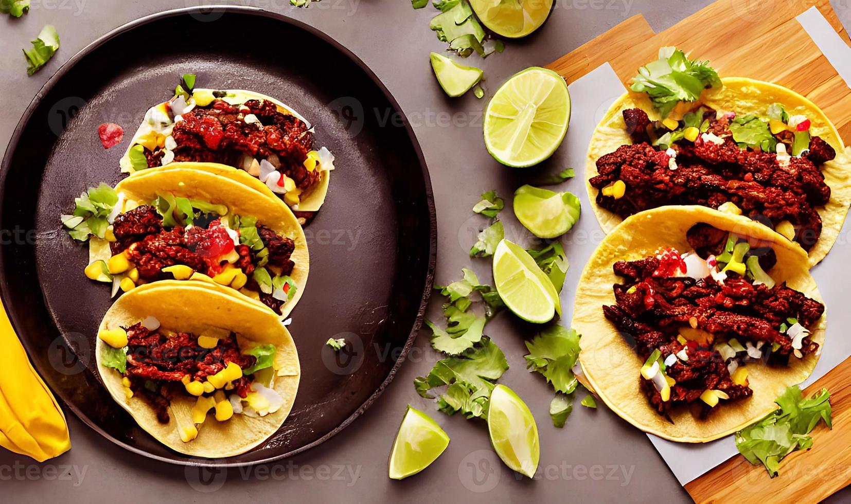 cuisine mexicaine délicieux tacos. photo