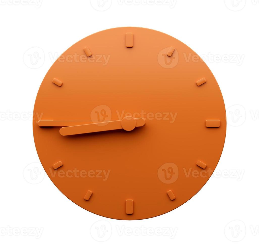 horloge orange minimale 8 45 heures quart à neuf horloge murale minimaliste abstraite illustration 3d photo