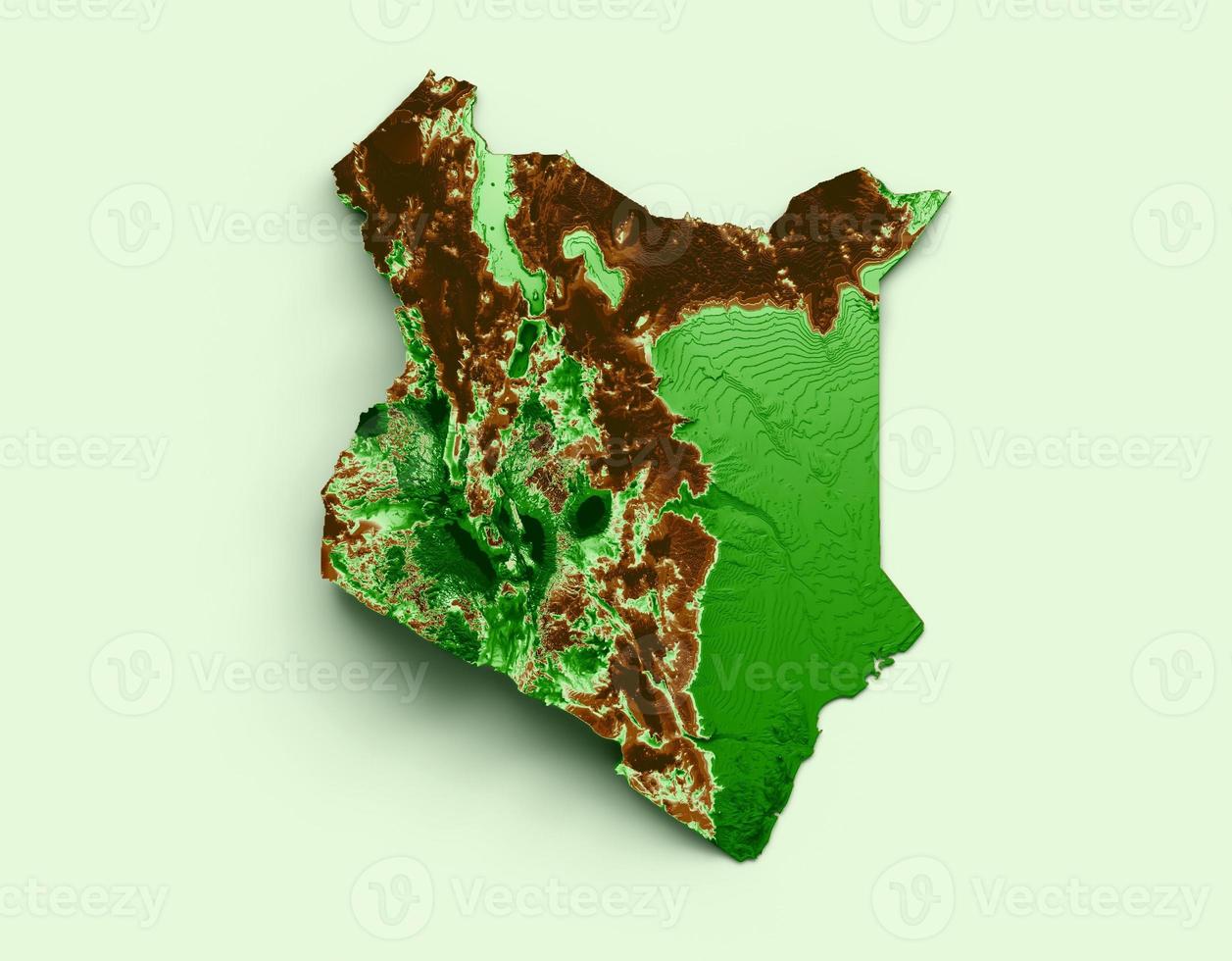 carte topographique du kenya 3d carte réaliste couleur 3d illustration photo