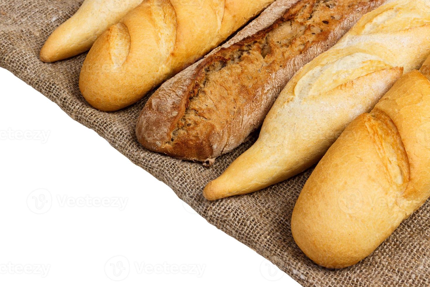 Tissu baguetteon français isolé sur fond blanc photo