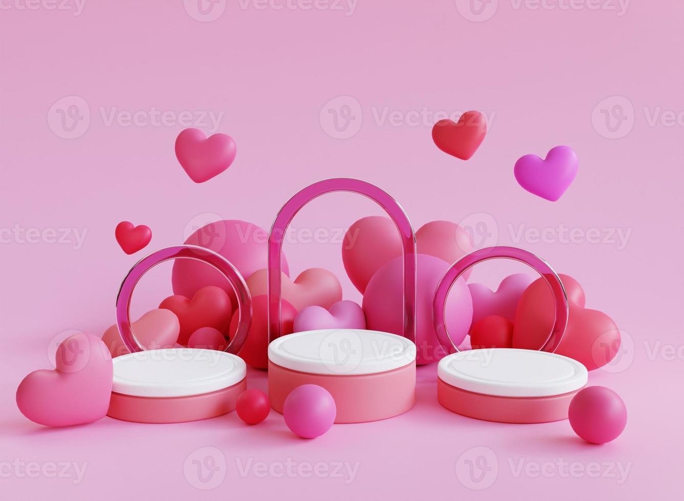 rendu 3d amour podium de la saint-valentin photo