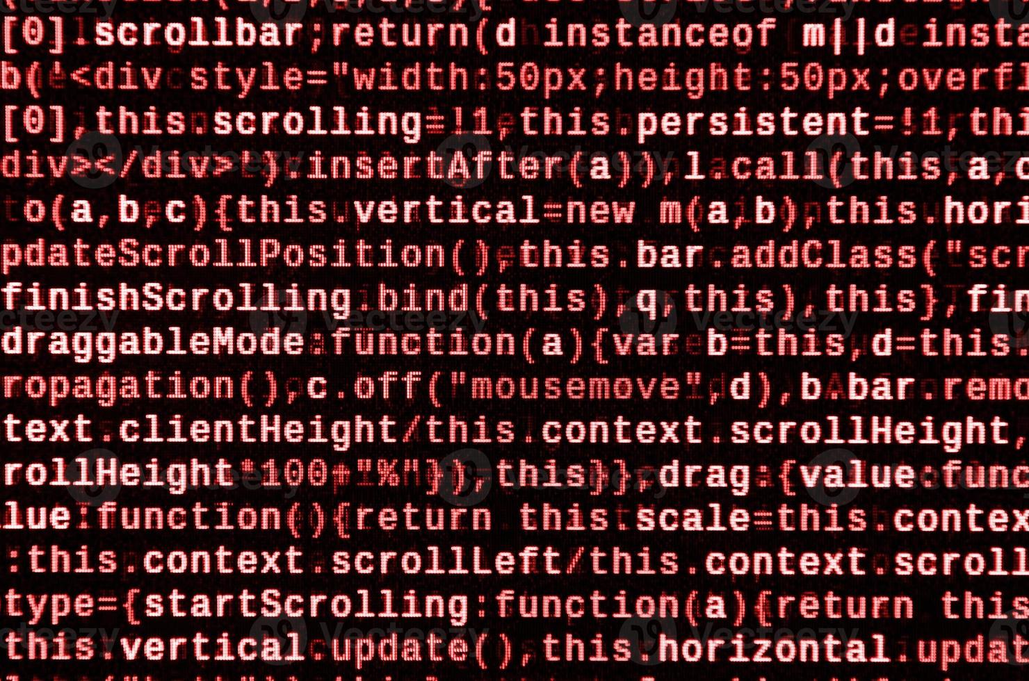 fonctions javascript, variables, objets. surveiller le gros plan du code source de la fonction. lieu de travail spécialisé en informatique photo