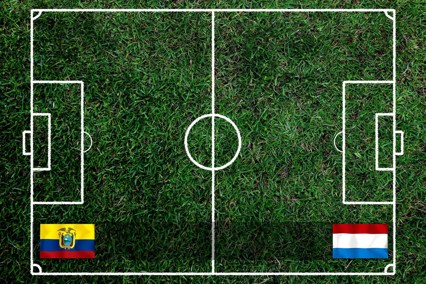 compétition de coupe de football entre l'équateur national et les pays-bas nationaux. photo