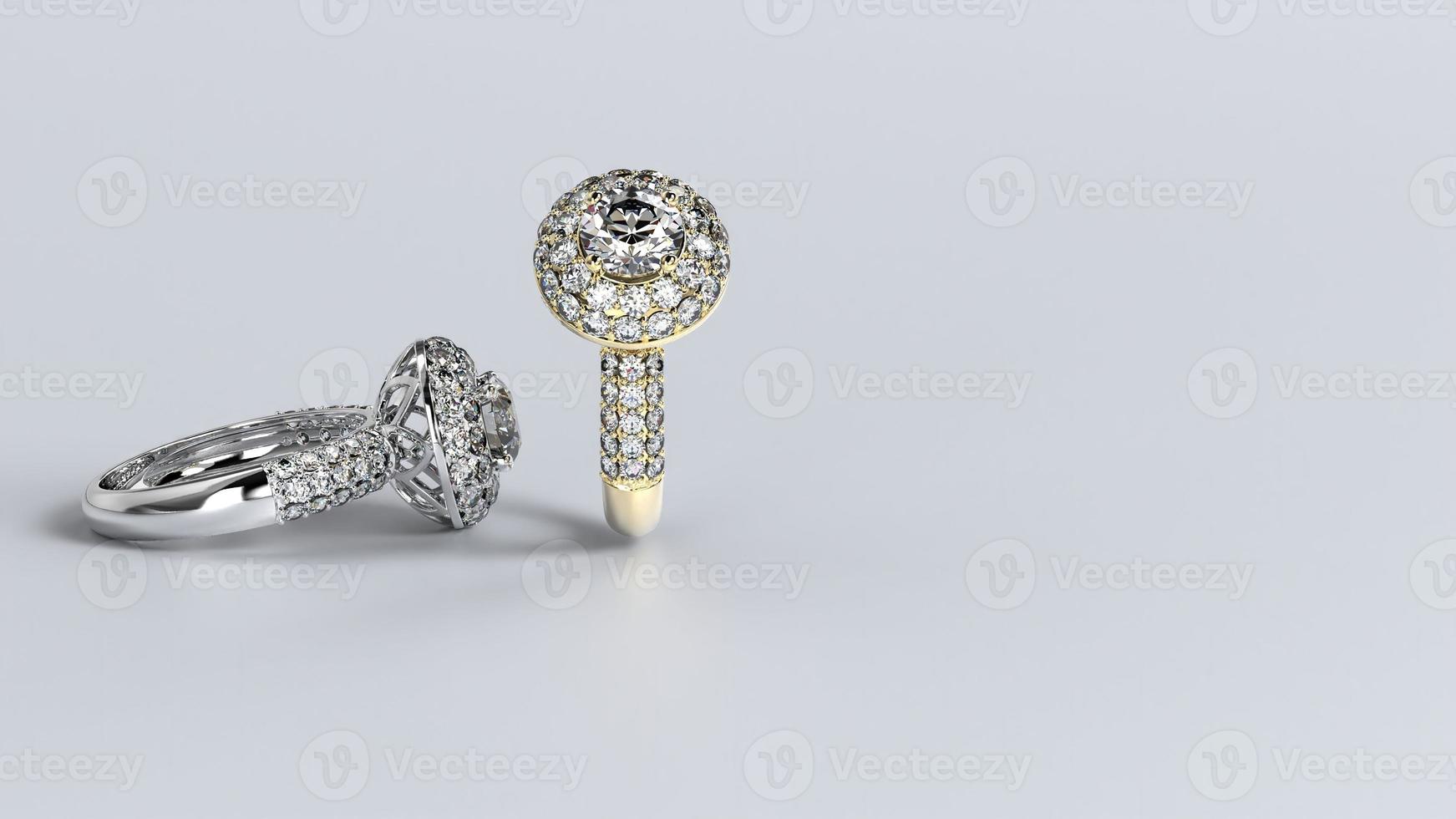 mariage, bague, or, argent, diamant, fiançailles, mode, mariage, pierre, rendu 3d photo