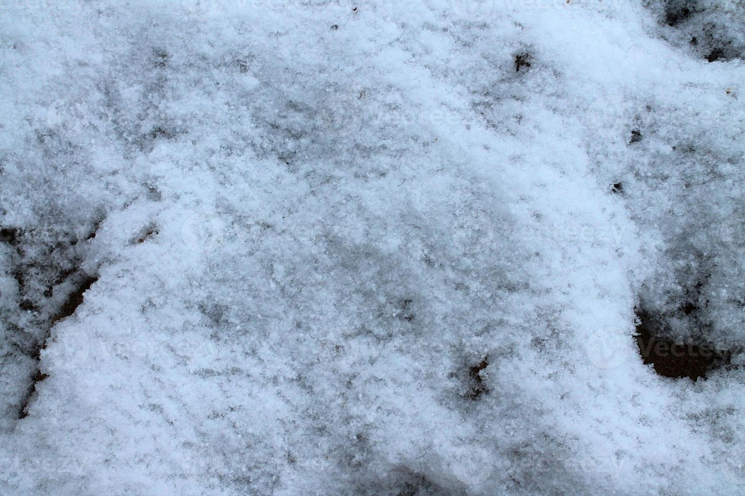 vue rapprochée à la surface de la neige fraîchement tombée. photo