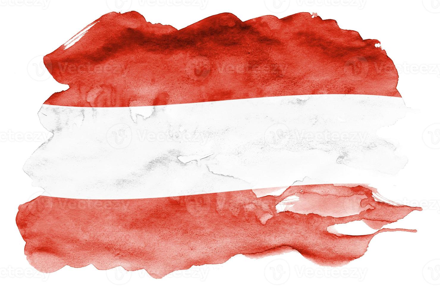 le drapeau de l'autriche est représenté dans un style aquarelle liquide isolé sur fond blanc photo