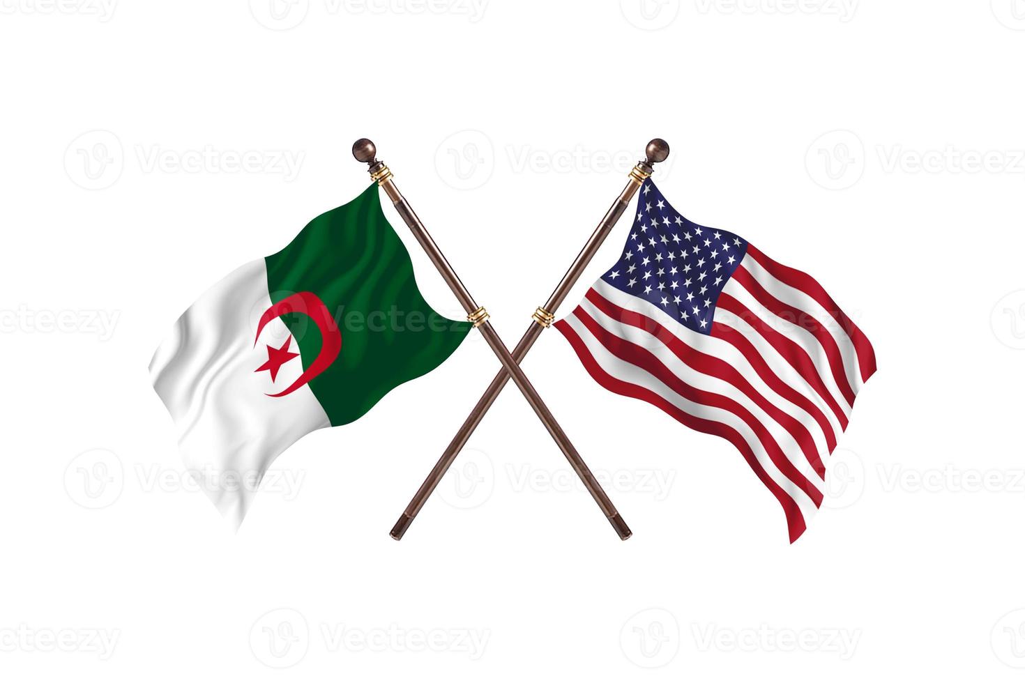 algérie contre états-unis d'amérique deux drapeaux de pays photo