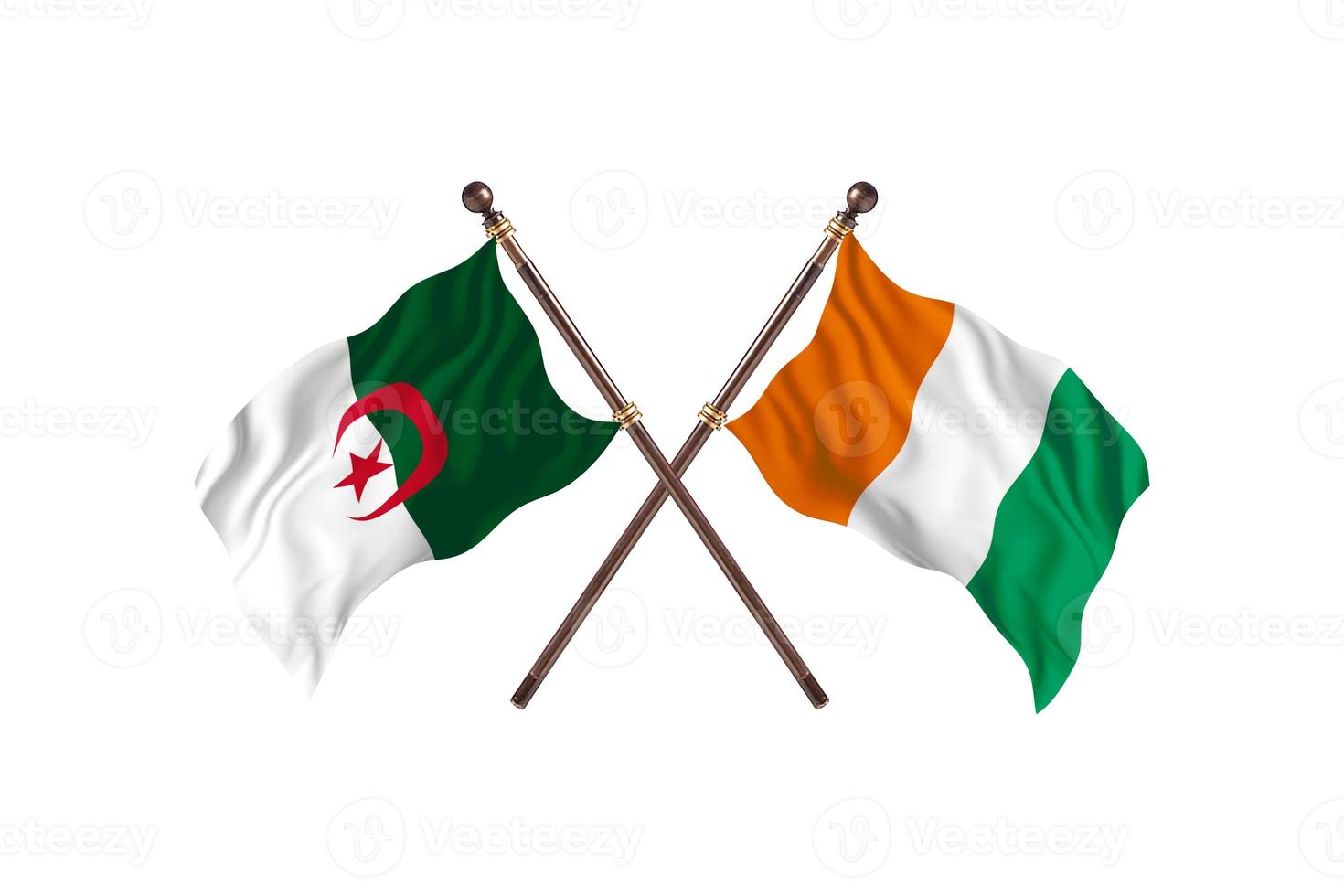 algerie contre cote d'ivoire deux drapeaux de pays photo