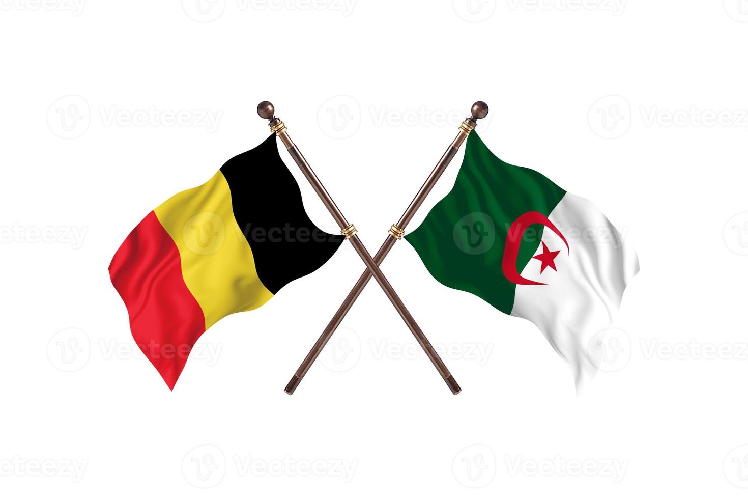 belgique contre algérie deux drapeaux de pays photo