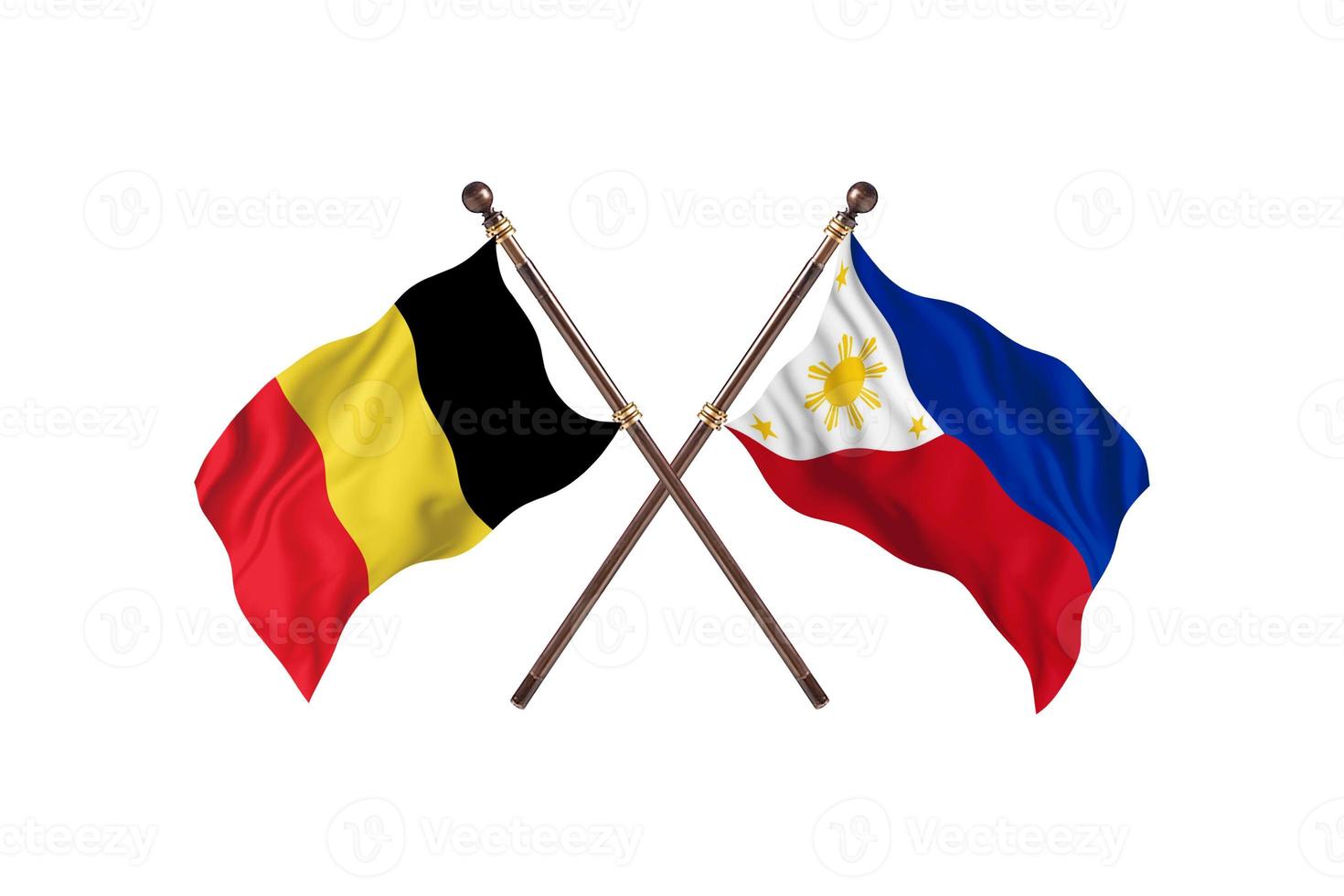 belgique contre philippines deux drapeaux de pays photo