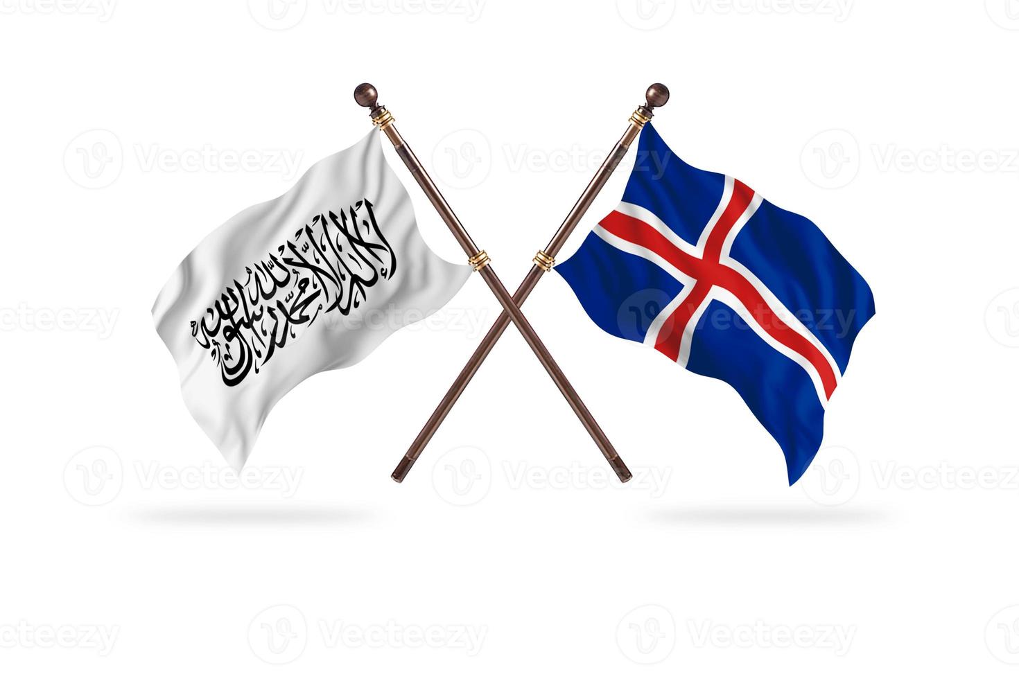 Émirat islamique d'afghanistan contre l'islande deux drapeaux de pays photo