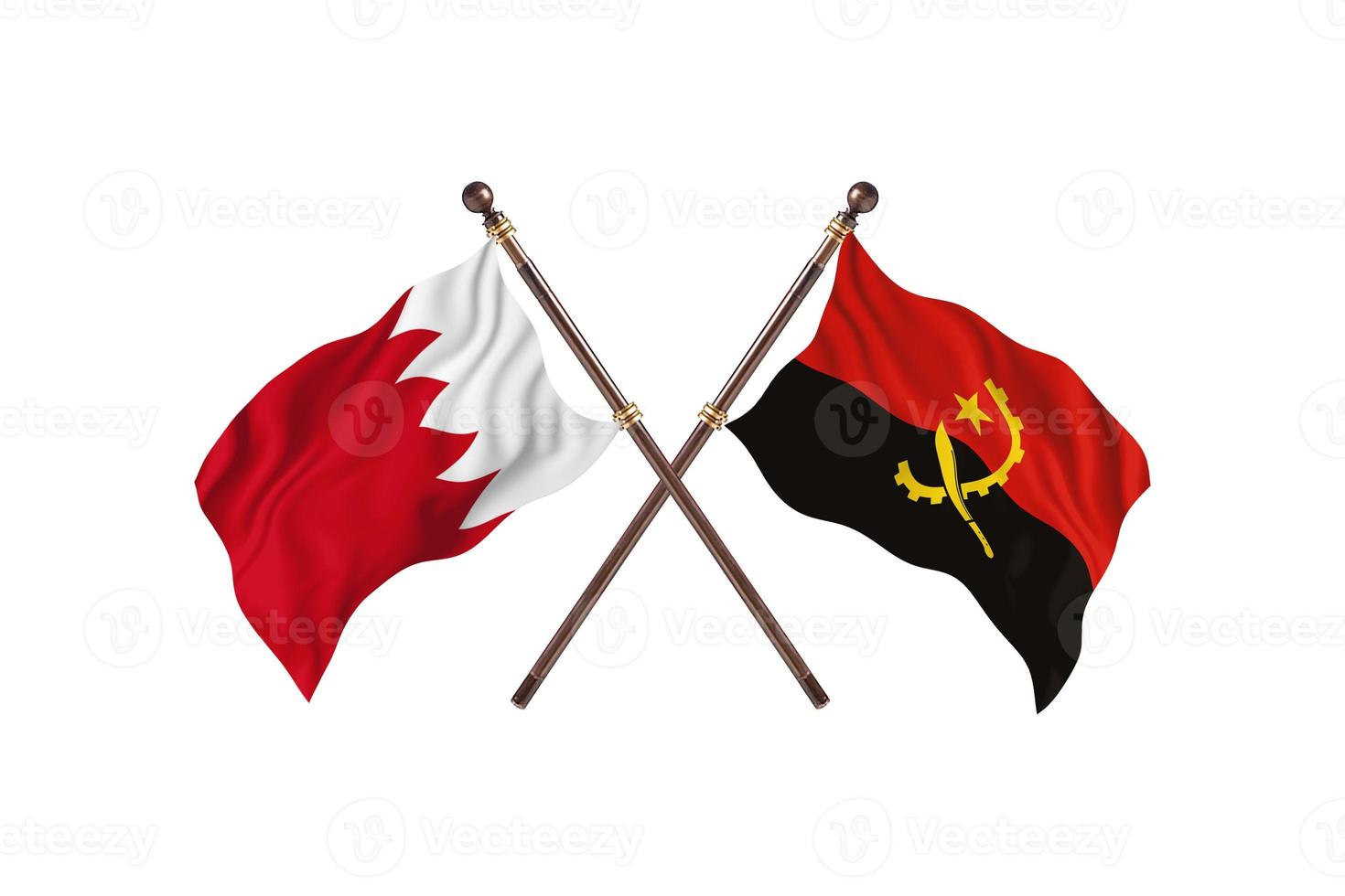 bahreïn contre l'angola deux drapeaux de pays photo