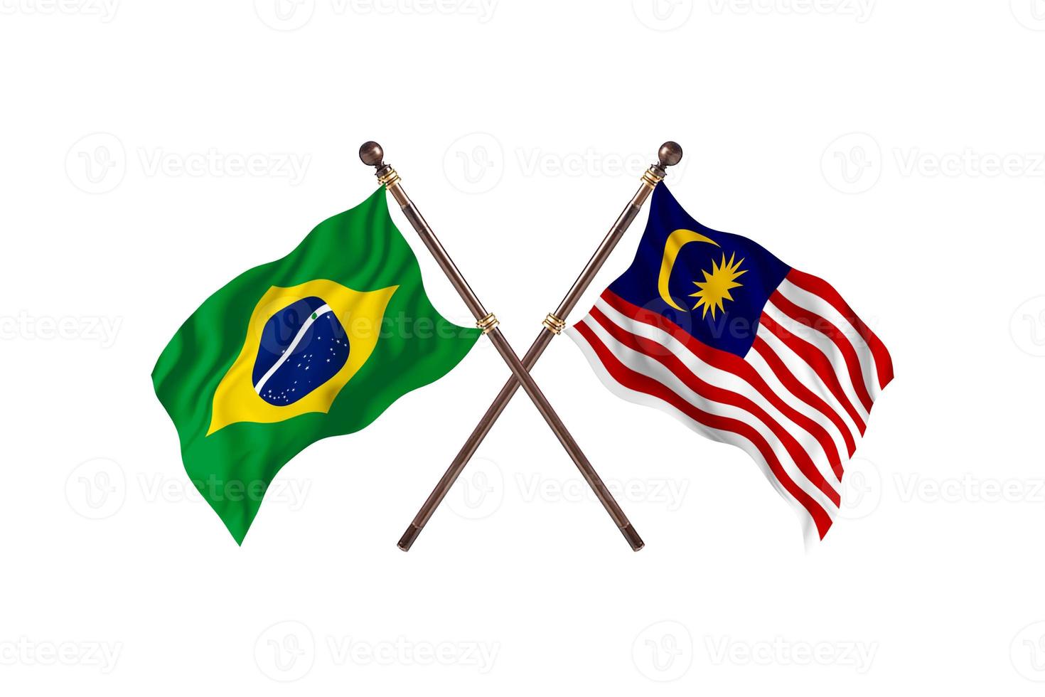 brésil contre malaisie deux drapeaux de pays photo