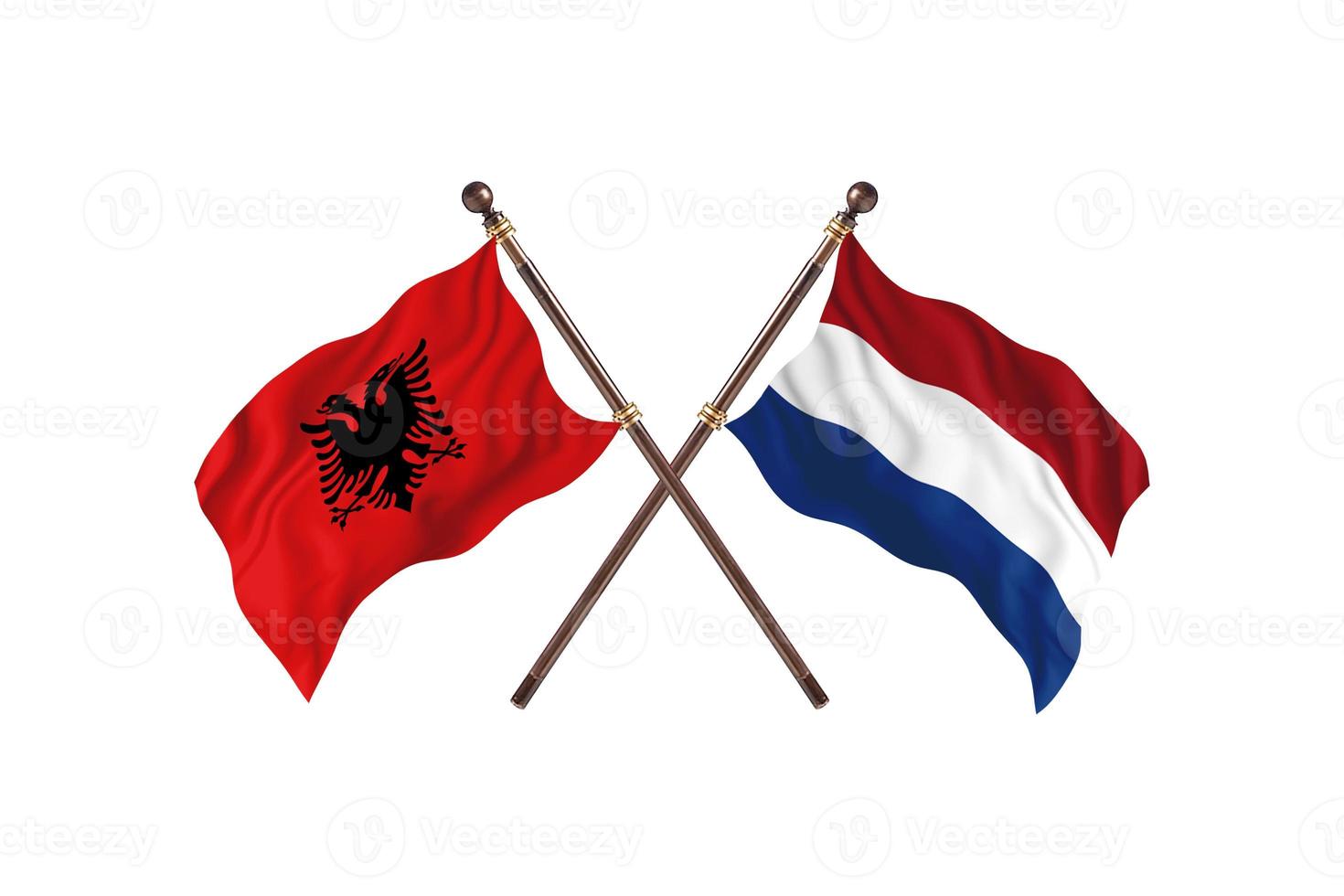 L'Albanie contre les Pays-Bas deux drapeaux de pays photo