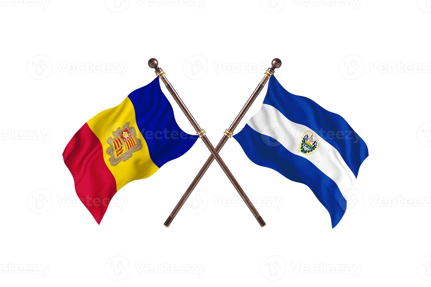 andorre contre el salvador deux drapeaux de pays photo