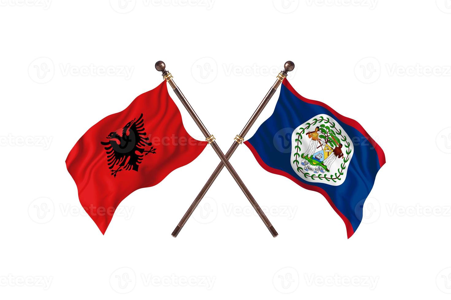 L'Albanie contre le Belize deux drapeaux de pays photo