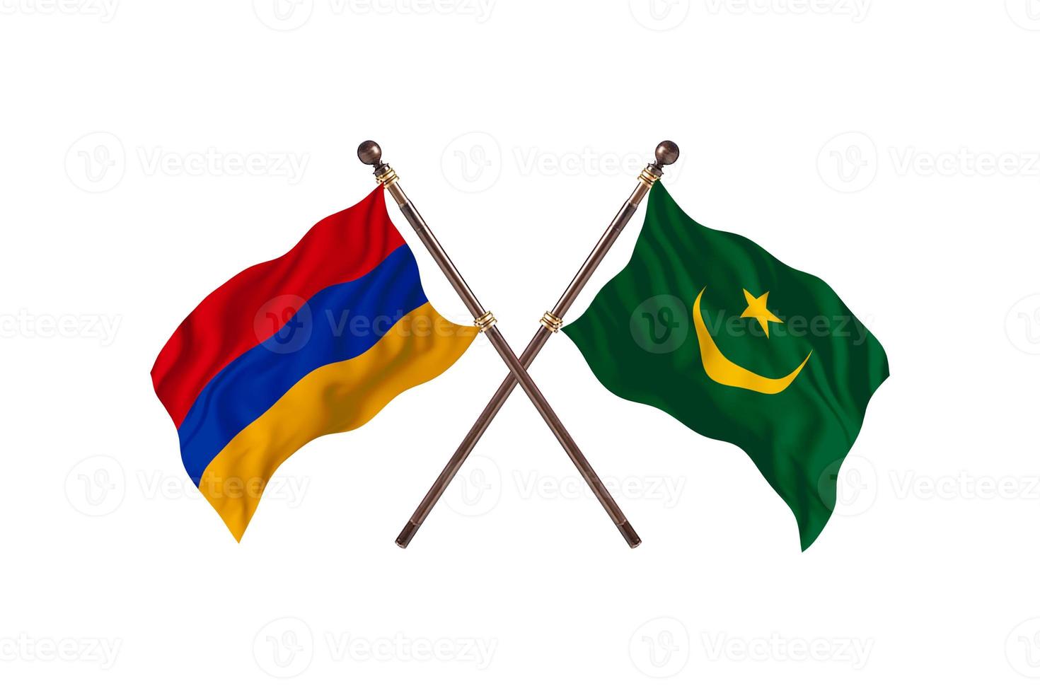 l'arménie contre la mauritanie deux drapeaux de pays photo