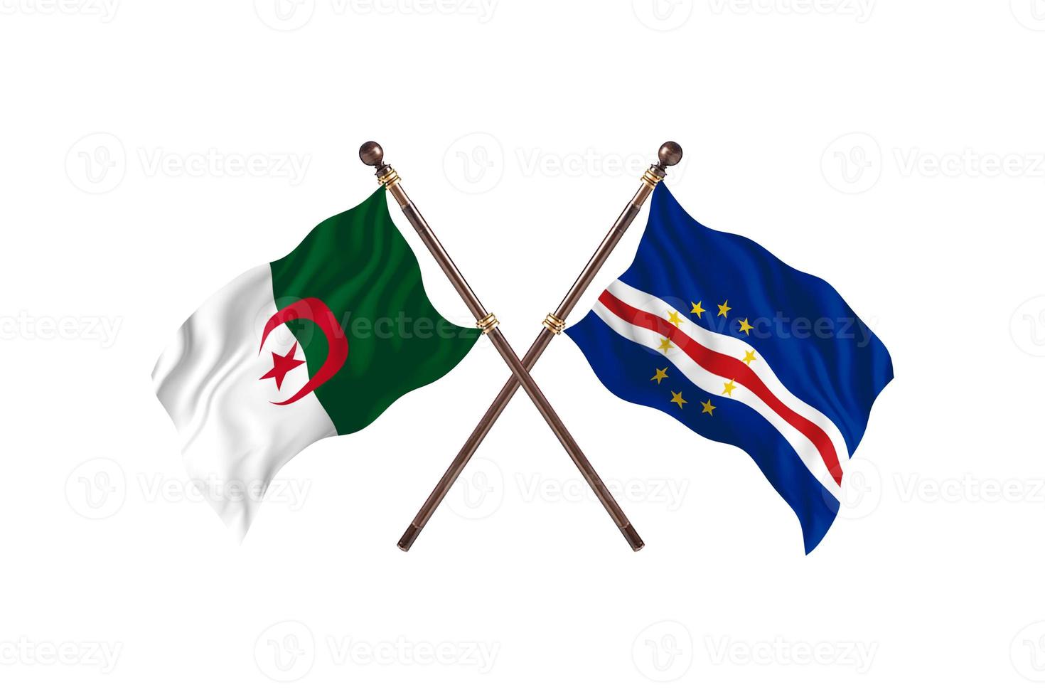 algérie contre cap vert deux drapeaux de pays photo