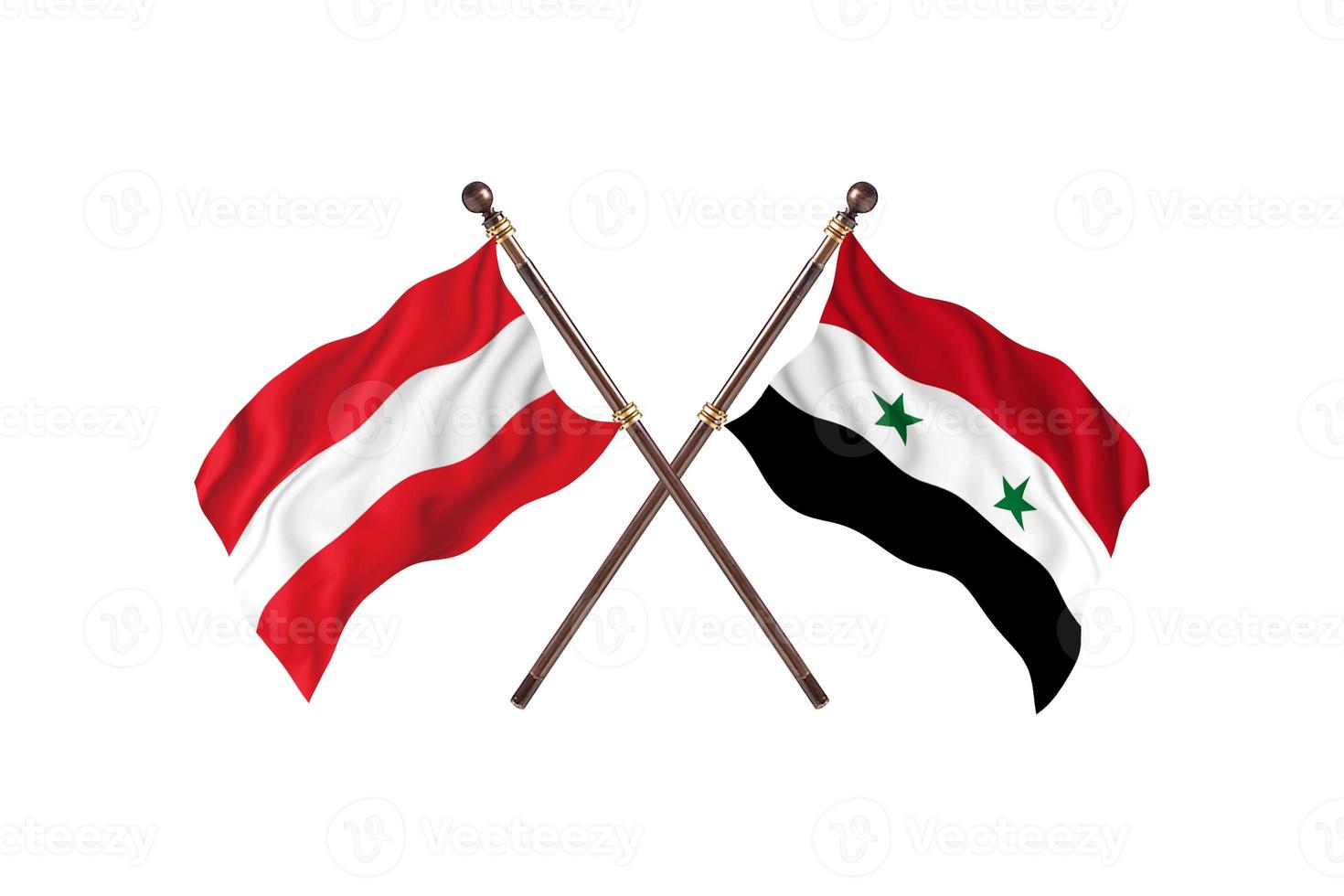 autriche contre la syrie deux drapeaux de pays photo