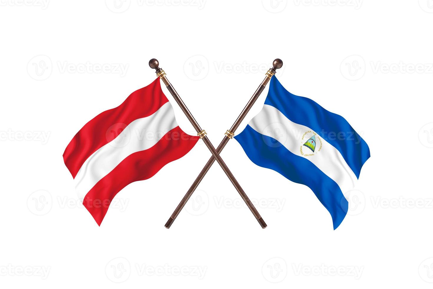 L'Autriche contre le Nicaragua deux drapeaux de pays photo