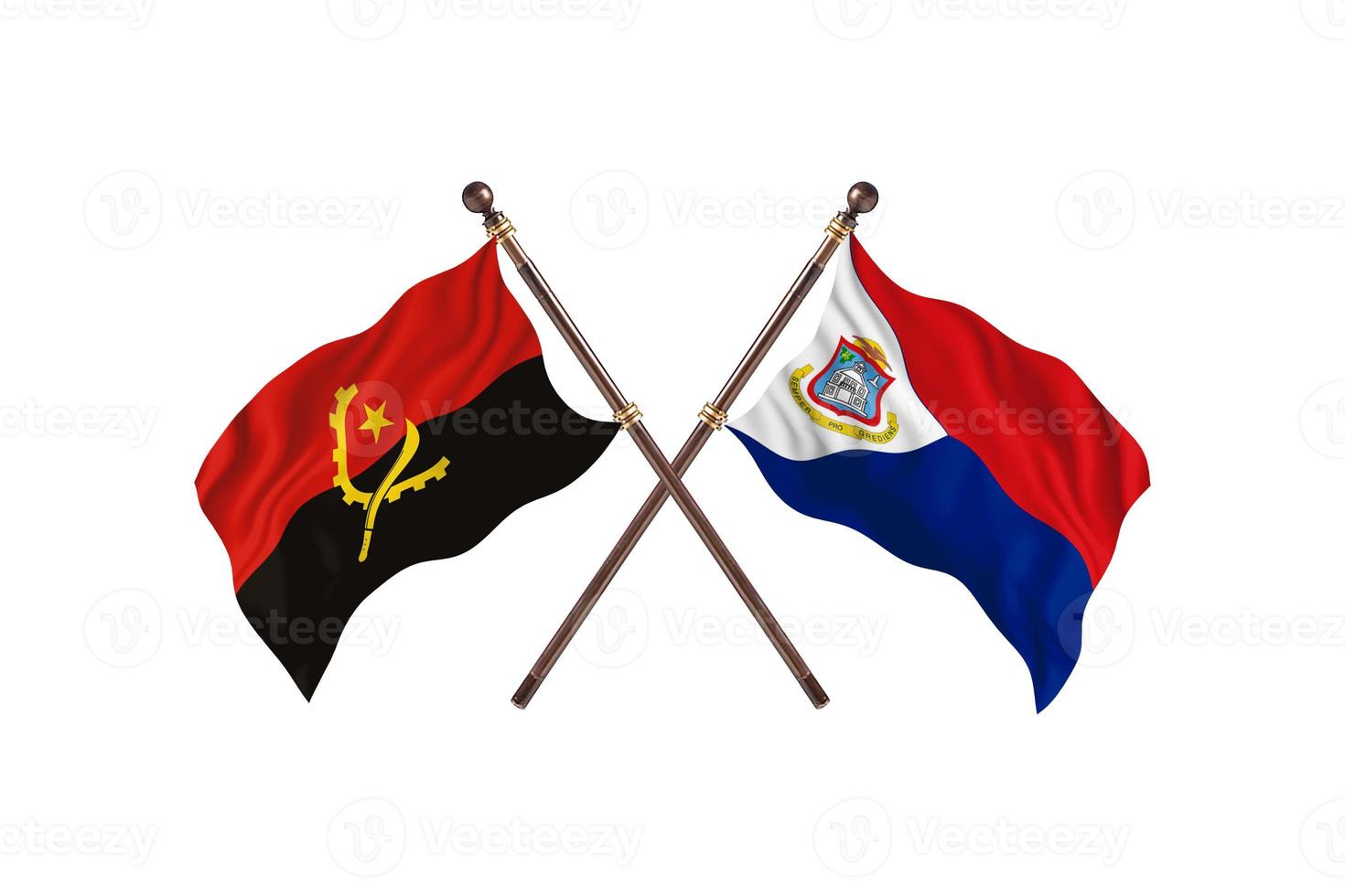 angola contre sint maarten deux drapeaux de pays photo