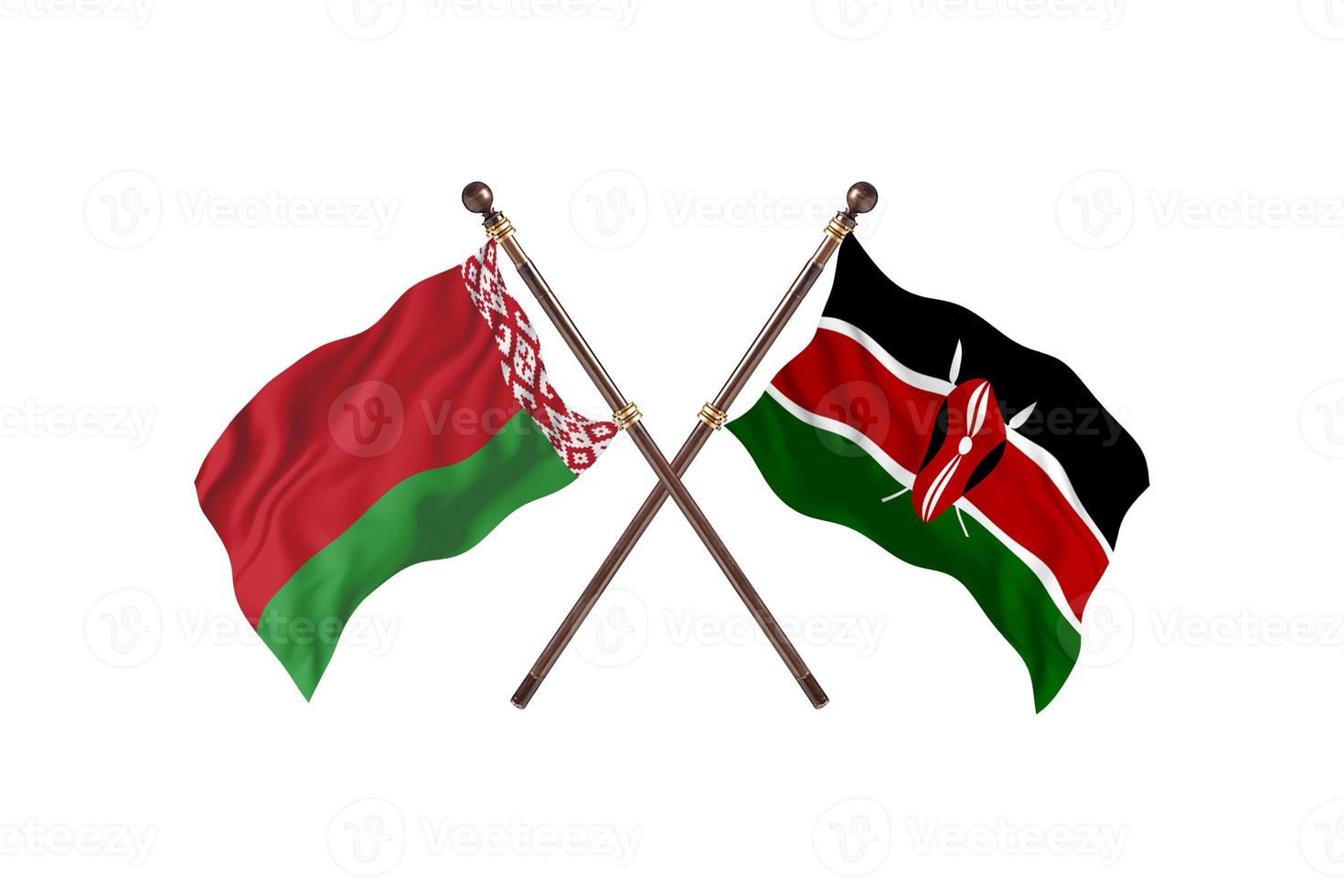 biélorussie contre kenya deux drapeaux de pays photo